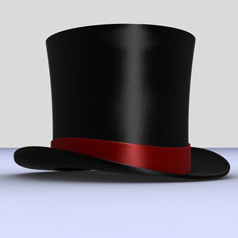 Top Hat With Red Ribbon, Black Top Hat Aesthetic, Ring Master Hat, Magician Top Hat, Top Hats Men, Top Hat Aesthetic, Ringmaster Hat, Circus Top Hat, Circus Clothing