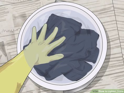 3 Ways to Lighten Jeans - wikiHow How To Lighten Jeans Diy, How To Lighten Jeans, Lighten Jeans, How To Distress Jeans, How To Fade, Bleach Pen, Weird Look, Dark Denim Jacket, Light Jeans