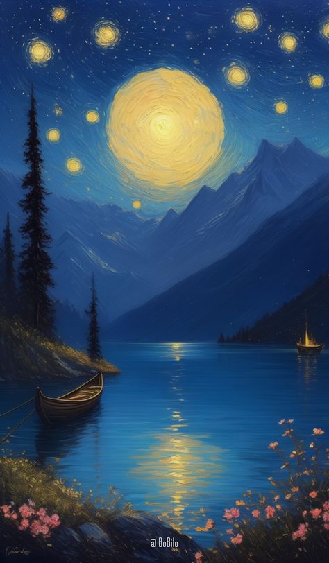 ✨ Immerse yourself in the enchanting beauty of a starry moonlit night, capturing the essence of a fairy tale landscape. This AI-generated series features a serene mountain lake, often with a tranquil boat and sometimes a charming lakeside house. Each piece reflects the magic and tranquility of nature under a mystical night sky. 🌙✨

Follow my Instagram @Bobilo_art 
#MysticalNight #StarryNight #Moonlit #MountainLake #FairyTaleArt #AIArt #DigitalArt #CreativeArt #Tranquility #ArtLovers #BoBoloArt Fairy Tale Landscape, Blue Ridge Scenic Railway, Magical Lake, Lakeside House, Chattahoochee National Forest, Night Love Quotes, Good Night Love Quotes, Blue Ridge Ga, Moonlit Sky