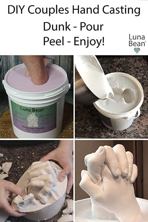 Plaster Hands, Anniversary Diy, Hand Casting, Diy Plaster, Casting Kit, Concrete Crafts, Mold Kit, Jar Diy, Hand Molding