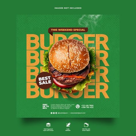 PSD psd psd psd fast food restaurant men... | Premium Psd #Freepik #psd Fast Food Social Media Post, Fast Food Social Media, Illustrator Video, Creative T Shirt Design, Food Restaurant, Fast Food Restaurant, Event Food, Presentation Template Free, New Crafts