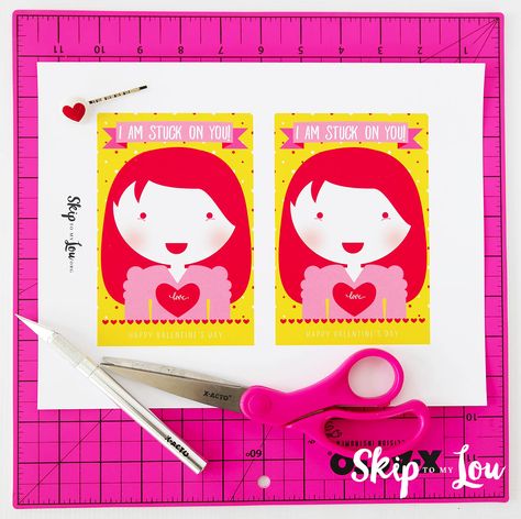 Slinky Valentine Kids, Hair Clip Valentine Card, Scrunchie Valentine Printable, Bendable Pencil Valentine, Valentine’s Day Bookmarks, Skip To My Lou, Stuck On You, Happy Valentines Day, Happy Valentine