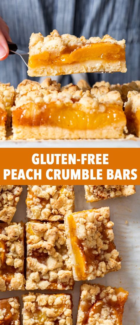 Df And Gf Desserts, Fall Peach Recipes, Gluten Free Peach Dessert Recipes, Gluten Free Potluck Desserts, Gluten Free Summer Meals, Gluten Free Peach Dessert, Gluten Free Peach Crumble, Easy Gluten Free Appetizers, Healthy Peach Crumble