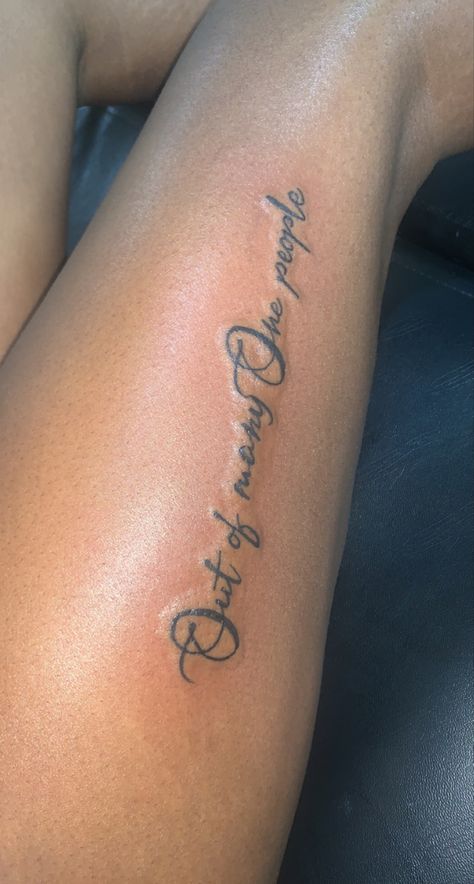 Out Of Many One People Jamaica Tattoo, Made In Jamaica Tattoo, Jamaica Inspired Tattoos, Jamaican Tattoos For Women, Rastafari Tattoo, Jamaica Tattoo Ideas, Motto Tattoo, Jamaica Tattoo, Jamaican Tattoos