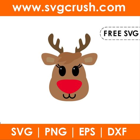 Christmas reindeer Reindeer Face Svg Free, Reindeer Svg Free, Face Svg Free, Reindeer Face Svg, Free Cricut Images, Vinyl Decal Projects, Reindeer Svg, Free Svg Files For Cricut, Grinch Svg