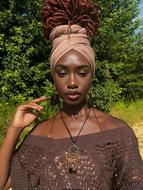 Afro Futuristic, Faux Locs Goddess, Headwrap Hairstyles, African Hair Wrap, Spiritual Fashion, Earthy Style, Head Wrap Styles, Faux Locs Hairstyles, Hair Scarf Styles