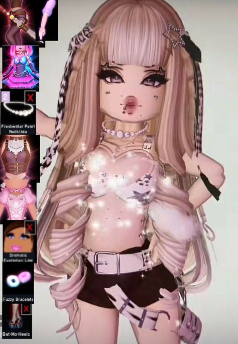 Credits to real creator Y2k In Royale High, Royal High Campus 3 Outfits, Trashy Y2k Royale High Outfits, Royal High Zombie Outfit, Barbie And Raquelle Royale High, Alternative Royale High Outfits, Royale High Gyaru Outfit Ideas, Royals High Outfits Y2k, Royale High Outfit Inspo Y2k