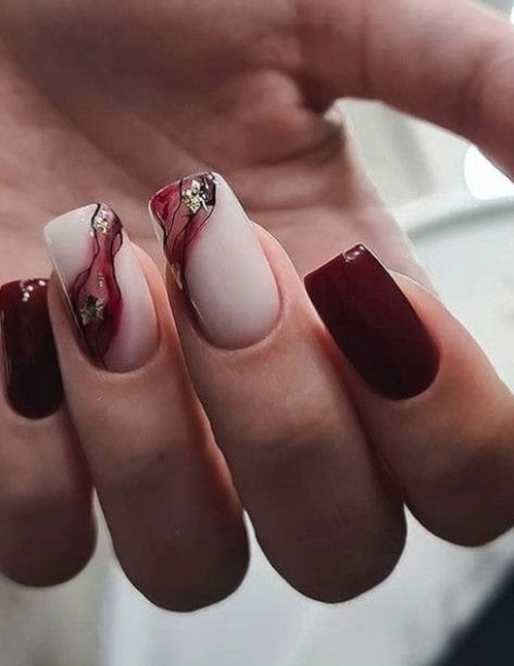 Nail Designs And Colors, Holiday Acrylic Nails, Ballet Nails, Marble Nail Designs, Weak Nails, Red Marble, Nude Nail Designs, Floral Nail Designs, Marble Nail Art