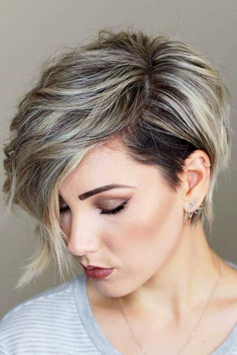 Messy Asymmetrical Pixie Cut #asymmetricalpixie #shorthair #pixiehaircut #haircuts #messyhair Asymmetrical Pixie Cuts, Messy Pixie, Everyday Hair, Asymmetrical Pixie, Latest Short Haircuts, Pixie Hair, Latest Short Hairstyles, Short Hairstyles For Thick Hair, Hair 2018