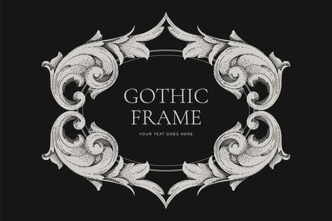 Gothic Design Elements, Canva Gothic Elements, Gothic Graphic Design, Gothic Frames, Dnd Family, Ornamental Elements, Gothic Ornament, Gothic Frame, Seville Cathedral