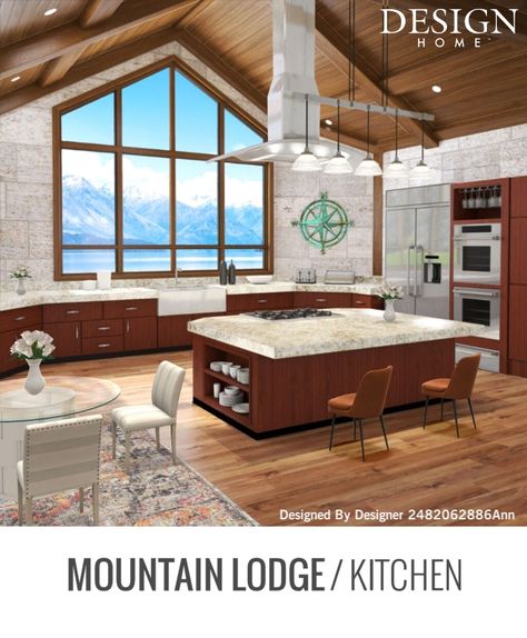 Mountain Lodge Kitchen, Mountain House Interior, Chalet Kitchen, Lodge Kitchen, Lodge House, Sims House Plans, Farm Kitchen, Hotel Apartment, Mountain Lodge