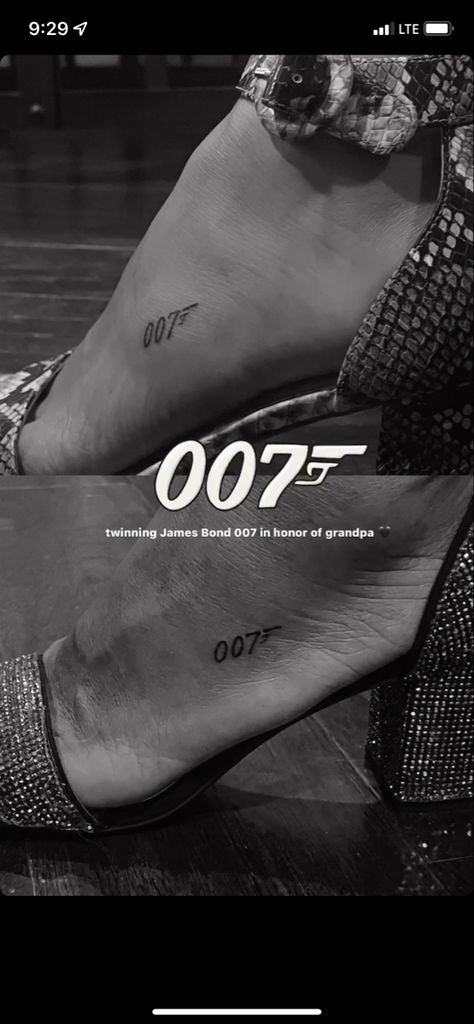 007 Tattoo Design, 007 Tattoo Ideas, James Bond Tattoo Ideas, James Bond Tattoo, 007 Tattoo, Tattoo Klein, Cute Tats, 007 James Bond, Body Modification