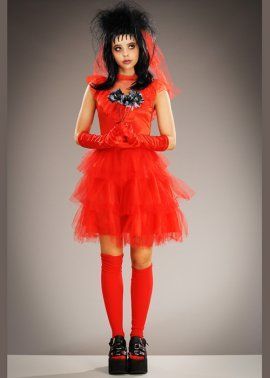 Beetlejuice Fancy Dress, Movie Fancy Dress, Beetlejuice Halloween Costume, Beetlejuice Wedding, Halloween Beetlejuice, Halloween Bride Costumes, Red Bride, Beetlejuice Halloween, Halloween Coustumes