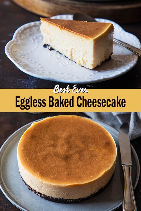 Eggless Baked Cheesecake | Not Out of the Box Cheesecake Eggless, Baked Cheesecake, Healthy Cheesecake, Eggless Cake Recipe, Eggless Desserts, Eggless Recipes, Eggless Baking, Eggless Cake, Baked Cheese