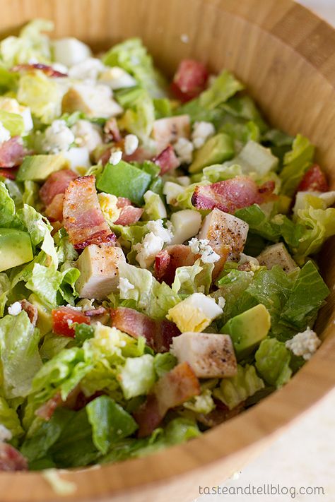 Chopped Cobb Salad Chopped Cobb Salad, Salad Cobb, Cobb Salad Recipe, Summer Eating, Chopped Salad, Salad Bar, Salad Dressing Recipes, Veggie Sides, Healthy Salad Recipes