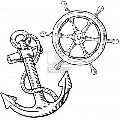 Anchor Tattoo Quotes, Ship Wheel Tattoo, Anchor Drawings, Wheel Tattoo, Anchor Tattoos, Ship Anchor, Anchor Tattoo, Ship Tattoo, Couple Tattoos