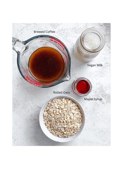 This Coffee Oatmeal is a great way to start off your day! The long-lasting energy from the oats plus the coffee will leave you energized in the best way! #plantbasedonabudget #oatmeal #coffee Oatmeal Coffee, Coffee Oatmeal, Vegan Milk, Easy Coffee, Coffee Milk, Rolled Oats, Daily Meals, Overnight Oats, Coconut Flakes