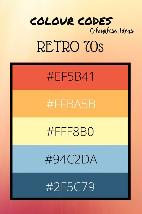 Follow for more colour palettes 70s Color Palette Retro, Flat Color Palette, Vintage Colour Palette, Retro Color Palette, Hex Color, Japanese Poster Design, Hex Color Palette, Paint Color Schemes, Hex Color Codes