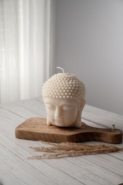 Buddha Head Candle from Allure Candle - a beautifully crafted, 100% vegan decorative candle that will bring a touch of serenity and tranquility to any space. Made in Canada   The intricate design of the Buddha head adds a unique and artistic touch to your home decor, making it a perfect addition to your meditation or relaxation space. Light this candle and let its soothing aroma fill the room, helping you to unwind and find inner peace. Home Decor Making, Relaxation Space, Space Light, Find Inner Peace, Finding Inner Peace, Buddha Head, The Buddha, Intricate Design, Inner Peace