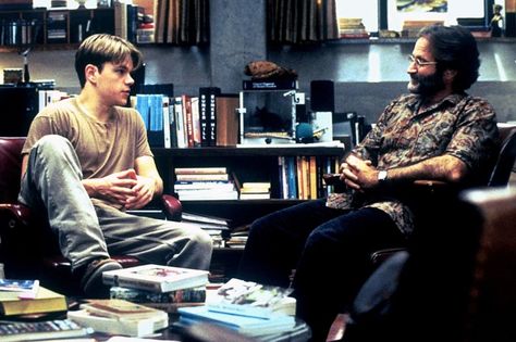 Good Will Hunting(1997) Sean Mcguire, 1990s Films, Issa Vibe, Good Will Hunting, Reservoir Dogs, River Phoenix, Movie Shots, Matt Damon, Sigmund Freud