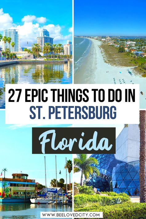 27 Epic Things to do in St Petersburg, Florida That You Must Try! Things To Do In St Petersburg Florida With Kids, Downtown St Petersburg Florida, Things To Do In St Petersburg Florida, At Petersburg Florida, Saint Petersburg Florida, Dali Museum, St Pete Florida, Florida Travel Guide, Florida Camping