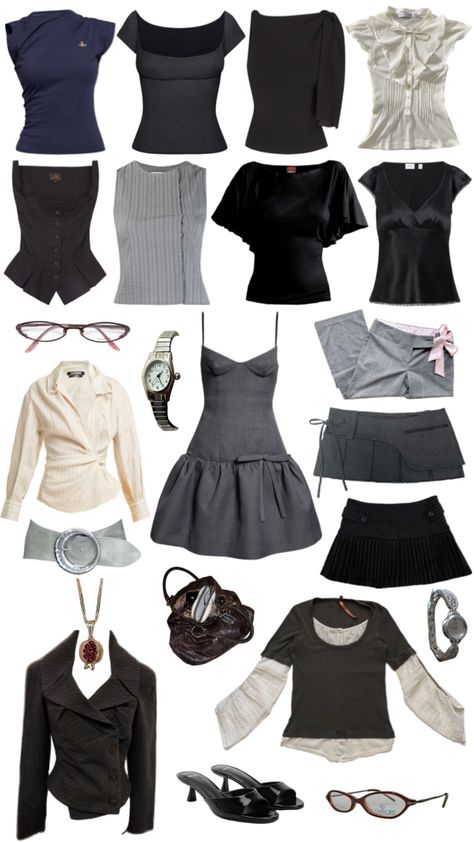 office siren job work femme fatale glasses tops pants aesthetic jeans belt jewelry accessories bracelet watch necklace glasses skirt shorts jacket vest Belted Skirt Outfits, Feminine Aesthetic Outfits, Pants Aesthetic, Aesthetic Jeans, Jeans Belt, Skirt Shorts, Job Work, Belt Jewelry, Jacket Vest