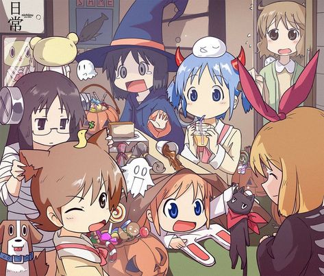 Nichijou Fanart, Picture Search, Manga Pictures, Witch Hat, Original Image, Trending Memes, Happy Halloween, Search Engine, Black Cat