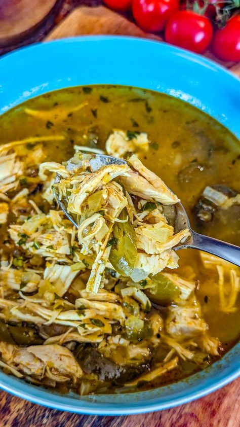 Green Chile Chicken Soup Crockpot, Green Chili Stew With Chicken, Green Chili Chicken Soup Recipes, Green Chilli Chicken Soup, Green Chilli Stew, Green Chili Chicken Stew, Green Chile Chicken Stew, Verde Chicken Chili, Chicken Green Chili