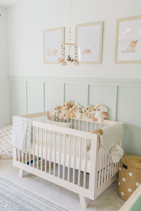 Puppy Themed Nursery | Cozy Neutral Colors - Simply Taralynn | Food & Lifestyle Blog Nursery Decor Colourful, Puppy Nursery Theme, Decorating Nursery, Nursery Paint, Nursery Paint Colors, Nursery Idea, Puppy Nursery, Nursery Accent Wall, Baby Nursery Inspiration