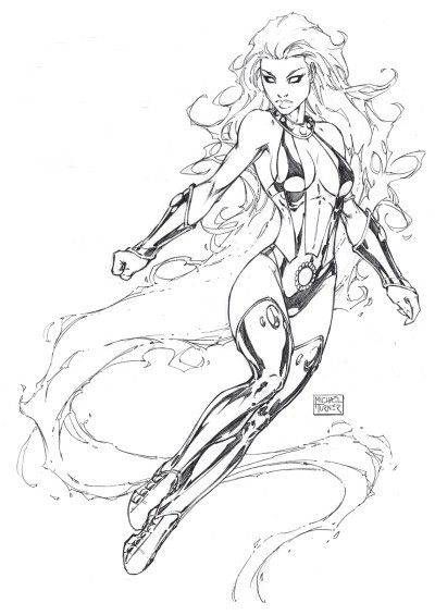 Starfire Turner Sketchbook, Turner Artworks, Michael Turner, Drawing Superheroes, Hero Girl, Comic Movies, Comic Book Artists, Comic Book Characters, Illustration Character Design