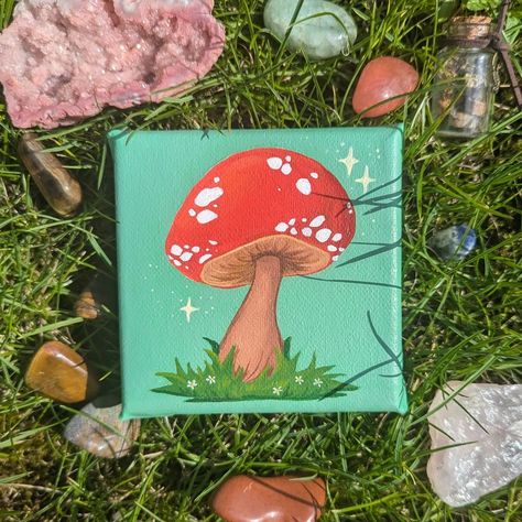 I'm so attached to this little mushroom painting but once I can let it go it will be looking for a new home over on my Etsy Store 😊🍄 ✨ #fantasy #fantasyart #fantasyillustration #fantasypainting #acryclicpainting #acrylicpaint #painting #paint #mushroomillustration #mushroompainting #fairytale #fantastdrawing #illustration #art #artsy #whimsical #crystals #whimsicalart #nature #artist Painting Cottagecore, Mushroom Painting, Fantasy Mushroom, Art Mushroom, Mushroom Paint, Cottagecore Art, Little Mushroom, Paintings Ideas, Fantasy Paintings