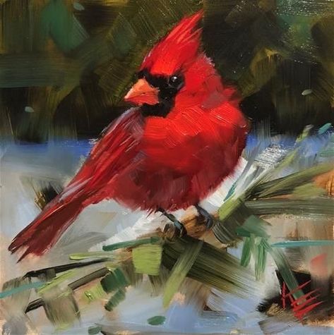 Krista Eaton, Cardinal Birds Art, Bird Painting Acrylic, Cardinal Painting, Oil Painting Pictures, Painting Birds, Bird Paintings, Bird Watercolor, Artwork Inspiration