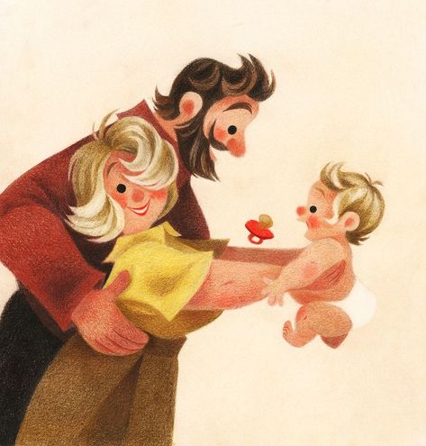 Genevieve Godbout, Illustration Art Kids, Golden Books, Family Drawing, Baby Illustration, Couple Illustration, Family Illustration, Inspirational Artwork, Art Et Illustration