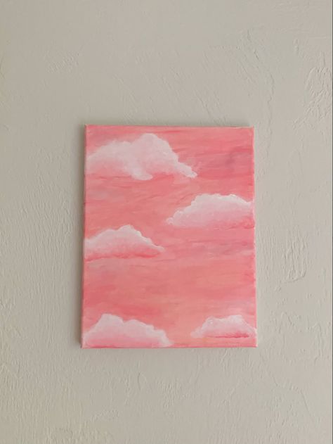 Acrylic pink cloud art Pink Clouds Drawing, Pink Sky Art Painting, Pink Clouds Painting Tutorial, Pink Clouds Painting, Pink Clouds Watercolor, Pink Clouds Aesthetic Painting, Pink And Purple Clouds Painting, Cloud Art, Cloud Drawing