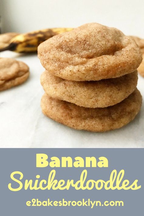 Banana Snickerdoodles, Cookies Snickerdoodle, Banana Recipes Easy, Banana Cookie Recipe, Ripe Banana Recipe, Banana Dessert Recipes, Cookies Healthy, Snickerdoodle Cookies, Cookies Vegan