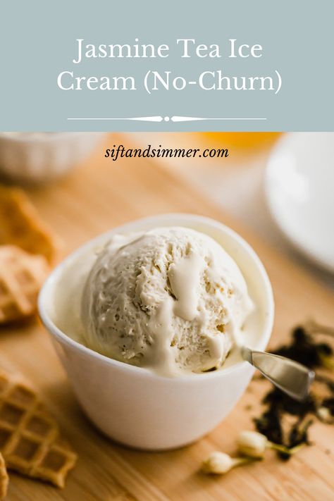 Jasmine Ice Cream, Tea Ice Cream, Types Of Ice Cream, Botanical Kitchen, Pint Of Ice Cream, Matcha Ice Cream, Jasmine Tea, Homemade Tea, Ice Cream Maker Recipes