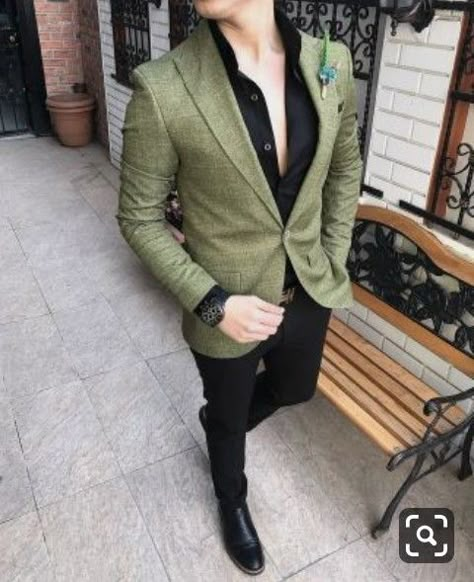 Wedding Suits Men Black, Blazer Verde, Blazers For Men Casual, Groom Dress Men, Blazer Outfits Men, Slim Fit Suit Men, Classy Suits, Formal Men Outfit, Mens Kurta Designs