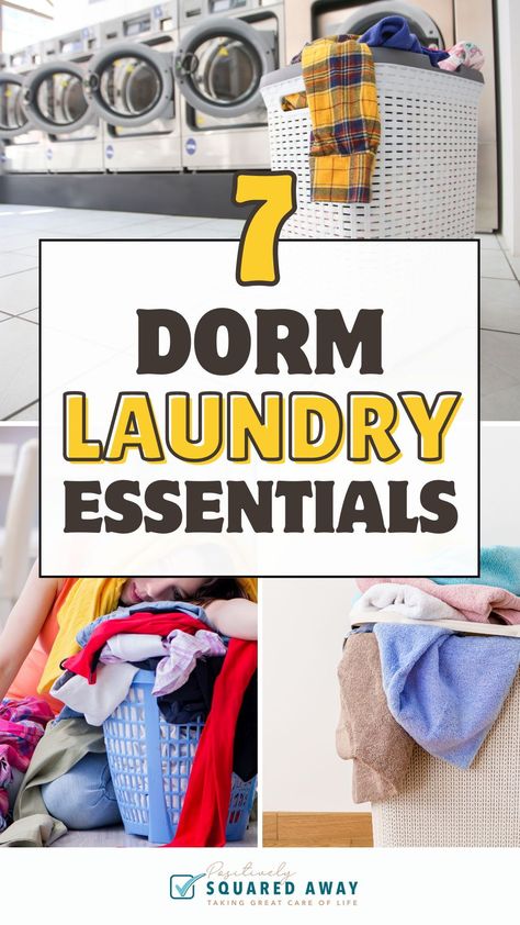 College Student Needs, Dorm Room Essentials List, Dorm Laundry, Dorm Necessities, Dorm Room Organization Diy, Dorm Room Necessities, Dorm Stuff, Laundry Ideas, Dorm Room Hacks