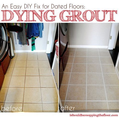 An Easy DIY Fix for Dated Tile Flooring: How to Dye Your Own Grout {with step-by-step tutorial} Change Grout Color, Polyblend Grout, Polyblend Grout Renew, Grout Renew, Easy Home Improvement Projects, Easy Home Improvement, Cleaning House, Home Fix, Natural Cleaners