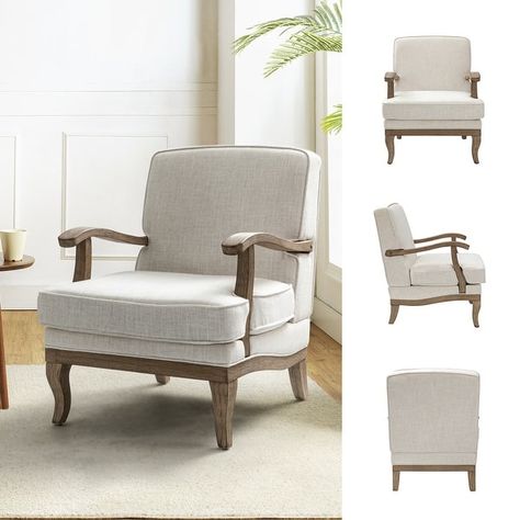 Rinaldo Farmhouse Polyester Armchair with Comfortable Backrest and Cushion Set of 2 by HULALA HOME - On Sale - Bed Bath & Beyond - 37914400 Farmhouse Armchair, Furniture Chairs, Living Room Furniture Chairs, Furniture Outlet, Hyde Park, Furniture Outlet Stores, Online Furniture, Room Furniture, Farmhouse Style