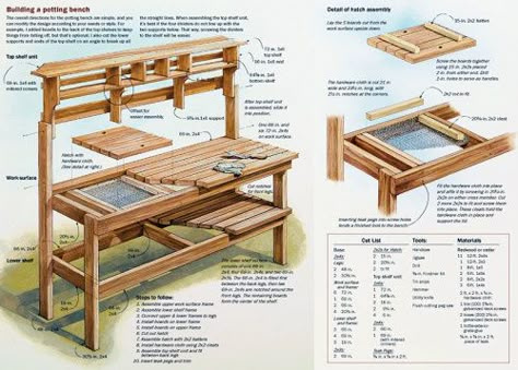 Potting Benches Diy, Yard Structures, Garden Work Bench, Potting Bench Ideas, Diy Potting Bench, Potting Bench Plans, Diy Bank, Potting Station, Backyard Creations