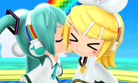 Love! I love you! Conan Grey, Cheek Kiss, Vocaloid Characters, Kagamine Rin, Matching Pfp, Hatsune Miku, Cute Icons, Matching Icons, Vocaloid