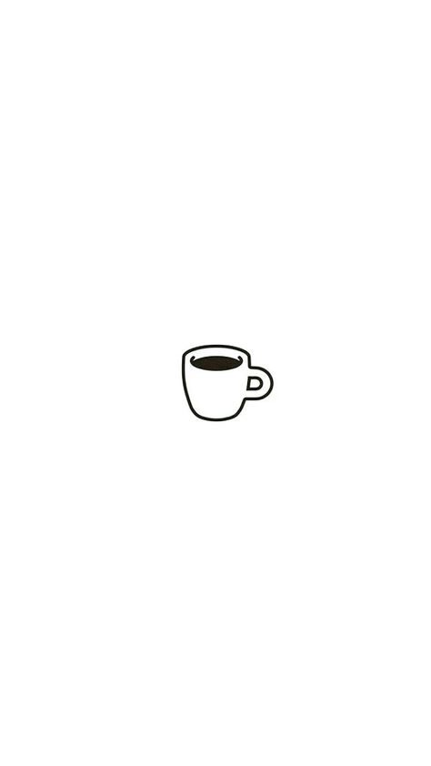 Simple Coffee Cup Drawing, Black Coffee Drawing, Simple Coffee Mug Tattoo, Minimal Coffee Tattoo, Espresso Cup Drawing, Coffee Cup Design Drawing, Coffee Shop Logo Minimalist, Cup Of Coffee Tattoo Minimalist, Coffee Minimalist Wallpaper