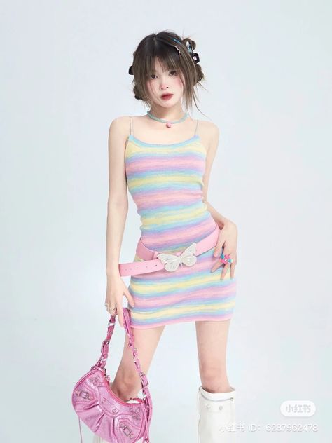 Pastel Ootd, Kawaii Purple Dress, Pink Harajuku Style Summer Dress, Swag Aesthetic, Soft Ideas, Lyna Youtube, Spring Harajuku Style Pink Mini Dress, Yearbook Pictures, Fairy Kei Mini Dress With Ruffles