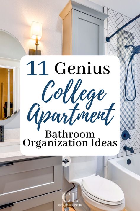 College apartment bathroom organization ideas to fit any theme. These college apartment bathroom storage solutions are perfect for small spaces. I'm totally adding these to my packing list! #college #apartment Roommate Bathroom Organization, College Bathroom Aesthetic, College Apartment Bathroom Decor, College Student Apartment, College Bathroom Ideas, Apartment Bathroom Aesthetic, College Apartment Bathroom Ideas, Apartment Bathroom Storage, Honolulu Apartment