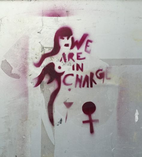 Feminist Graffiti: “We Are In Charge” Feminist Graffiti, Stencil Graffiti, White Sneakers Men, Feminist Art, White Sneakers, Graffiti, Sneakers, White, Art