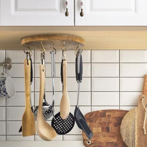 Kitchen Utensil Organization Ideas, Utensils Organization Ideas, Diy Kitchen Utensils, Wood Utensil Holder, Kitchen Utensil Hanger, Utensil Hanger, Diy Drawer Organizer, Utensil Organizer, Kitchen Utensil Organization