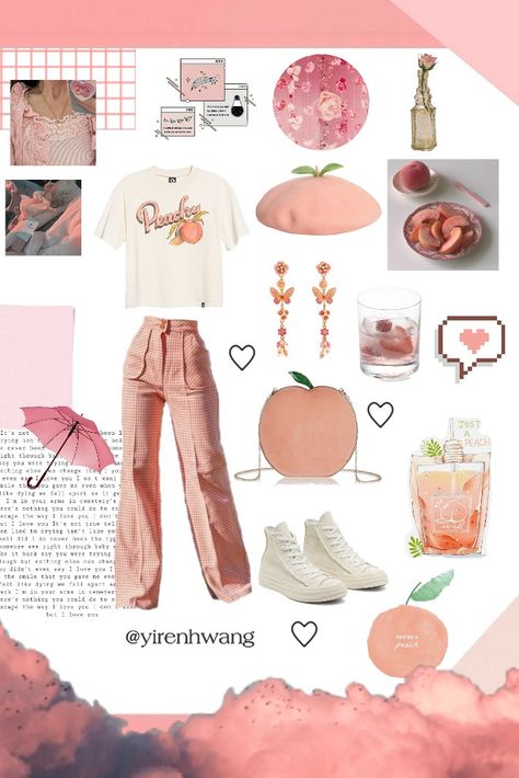 Happy weekend! How cute and cozy is this outfit created on Combyne by yirenhwang? 💕 Peach Inspired Outfit, Peach Color Outfits, Aesthetics Outfits, Color Outfits, Peach Aesthetic, Accessories Cute, The Dancer, Rainbow High, Just Peachy