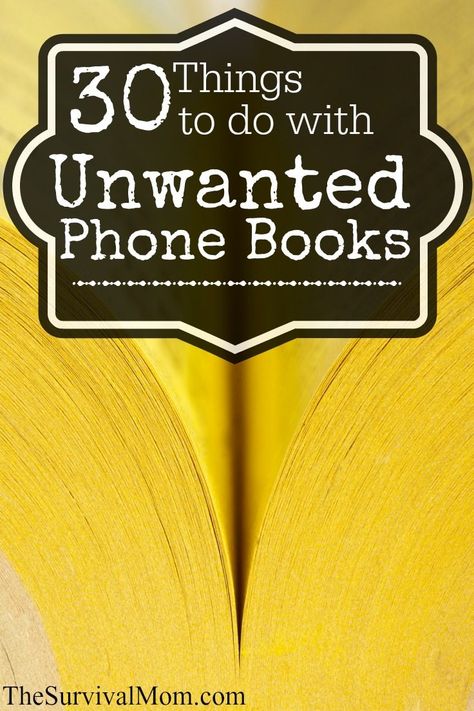 Use unwanted phone books in lots of creative ways! www.TheSurvivalMom.com Upcycle Repurpose, Phone Books, Free Books To Read, Red Tape, Good Day Song, Self Reliance, Upcycle Recycle, Disaster Preparedness, Old Phone