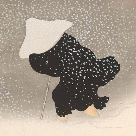 Whirling snow, Kamisaka Sekka, 1909 Kamisaka Sekka, Japanese Poem, Yuki Onna, Japanese Art Modern, Japanese Woodcut, The Floating World, Japanese Paintings, Japan Illustration, Art Japan